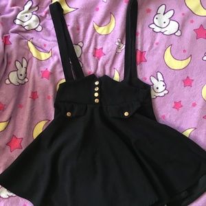 Black and gold suspender/pinafore skirt